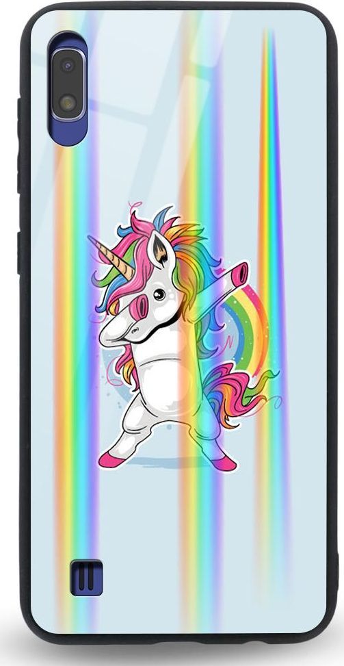 Mojworld Etui na Samsung A10 - Rainbow Case - Lovely Unicorn 1