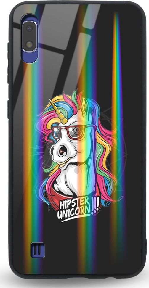 Mojworld Etui na Samsung A10 - Rainbow Case - Hipster Unicorn 1