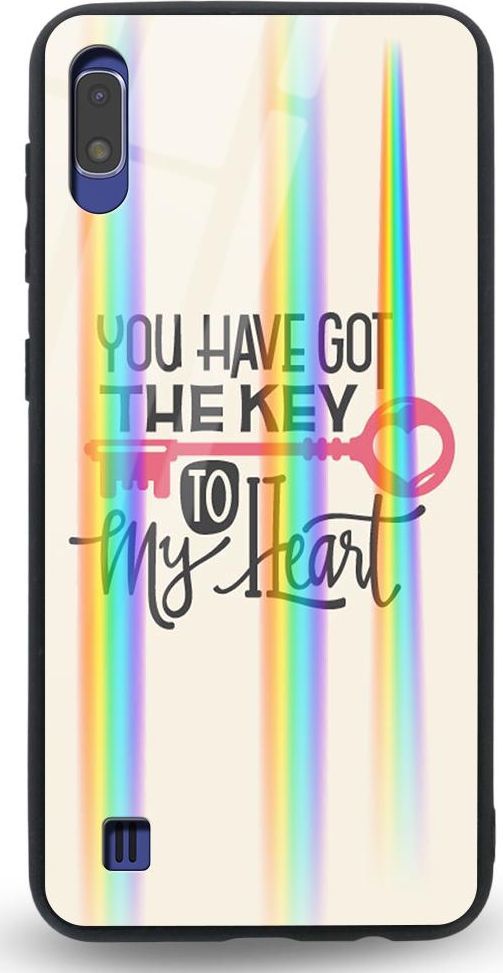 Mojworld Etui na Samsung A10 - Rainbow Case - U have got the key to my Heart 1