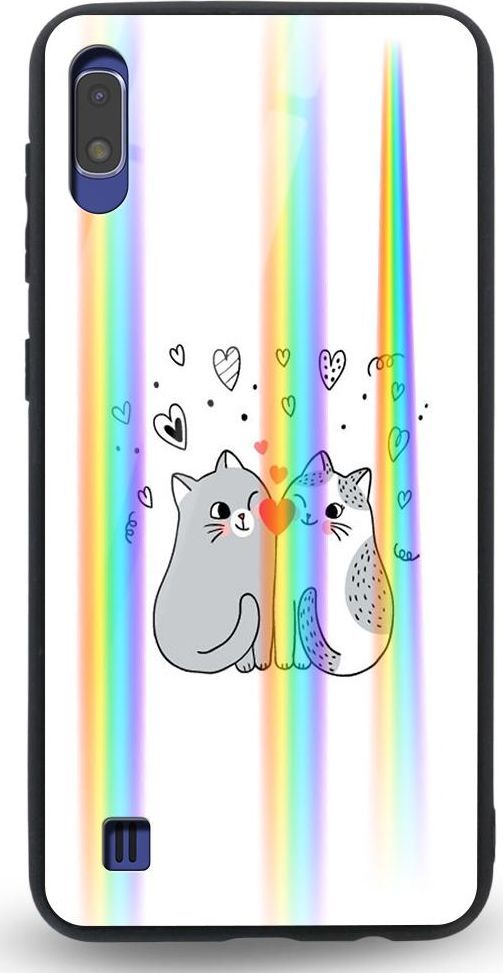 Mojworld Etui na Samsung A10 - Rainbow Case - Lovely Cats 1