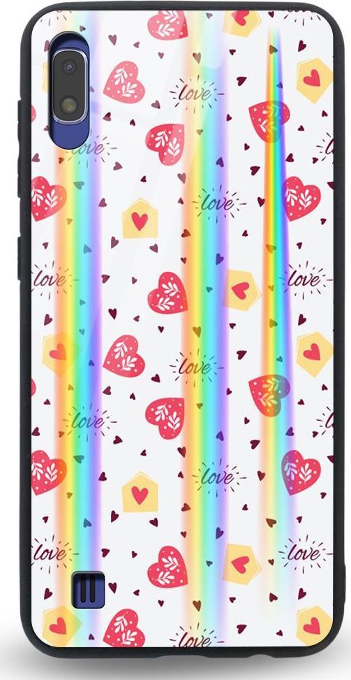 Mojworld Etui na Samsung A10 - Rainbow Case - Lovely hearts 1
