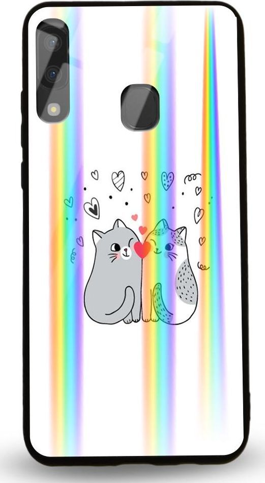 Mojworld Etui na Samsung A40 - Rainbow Case - Lovely Cats 1