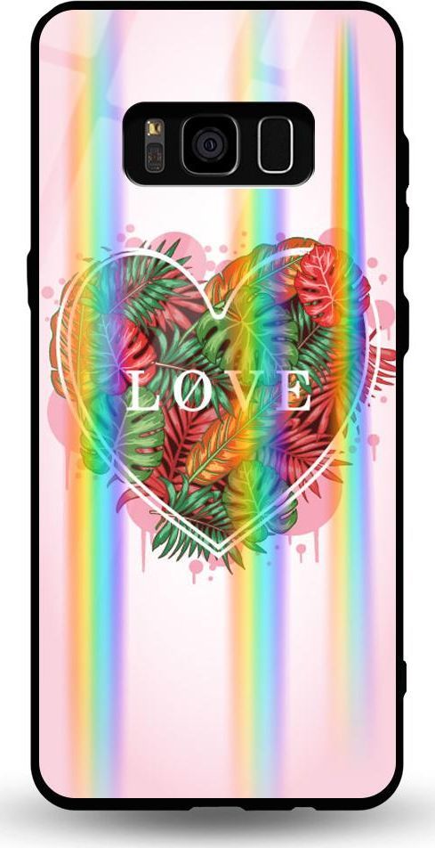 Mojworld Etui na Samsung S8 - Rainbow Case - Pink Love 1