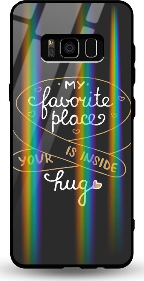 Mojworld Etui na Samsung S8 - Rainbow Case - My favorite place is inside ur hug 1