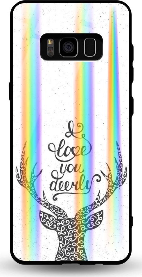 Mojworld Etui na Samsung S8 - Rainbow Case - Love You deerly 1
