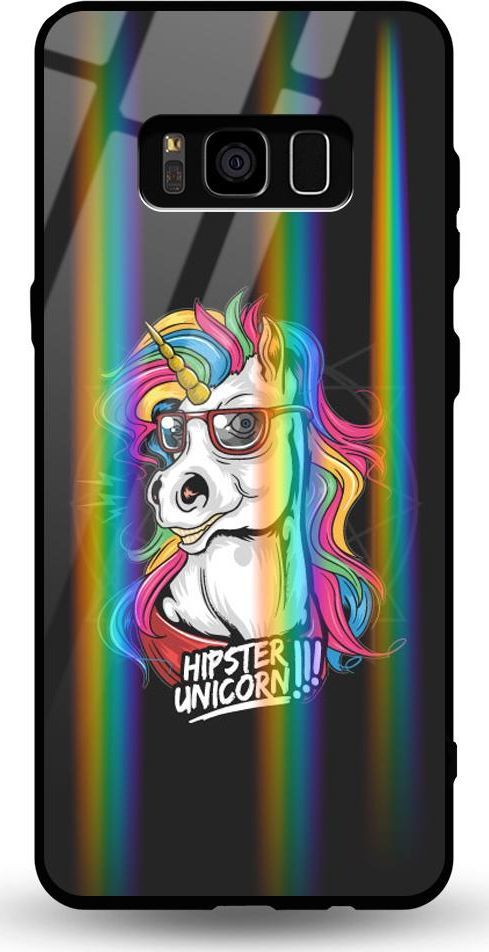 Mojworld Etui na Samsung S8 - Rainbow Case - Hipster Unicorn 1
