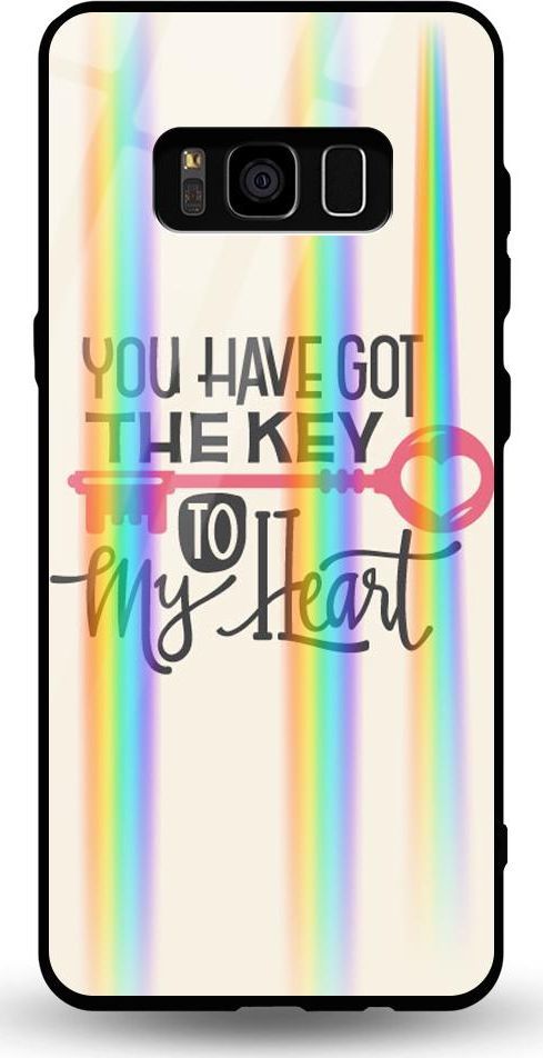 Mojworld Etui na Samsung S8 - Rainbow Case - U have got the key to my Heart 1