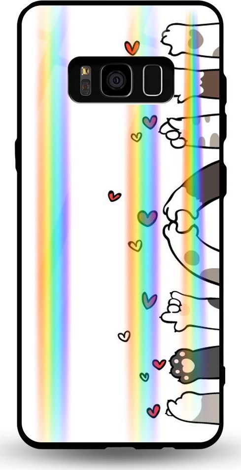 Mojworld Etui na Samsung S8 - Rainbow Case - Cat's love feet 1