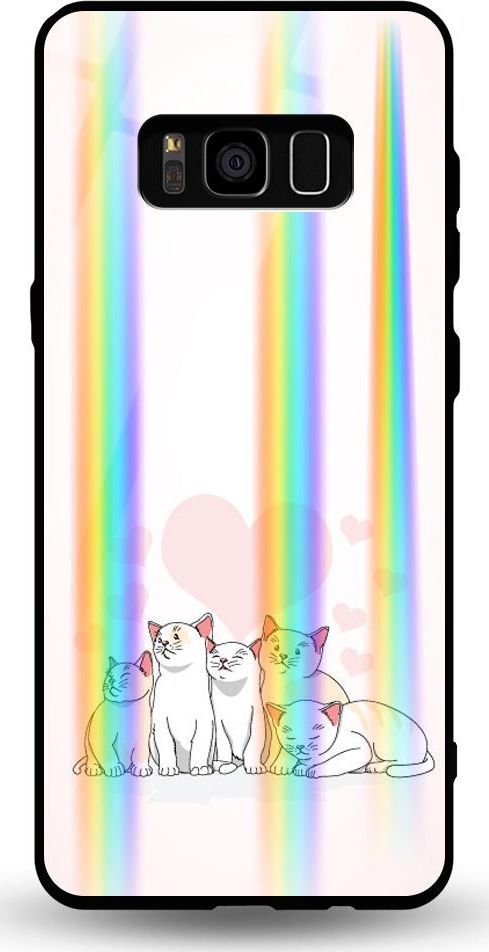 Mojworld Etui na Samsung S8 - Rainbow Case - Love from the cats 1