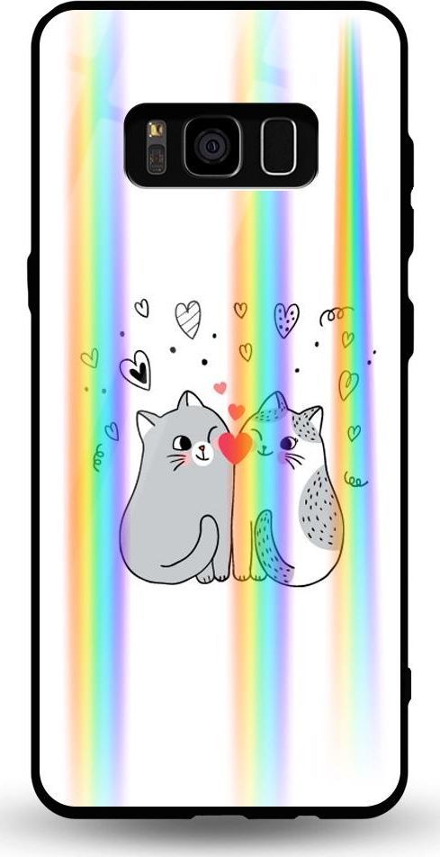 Mojworld Etui na Samsung S8 - Rainbow Case - Lovely Cats 1