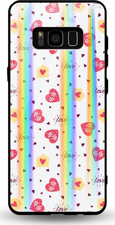 Mojworld Etui na Samsung S8 - Rainbow Case - Lovely hearts 1