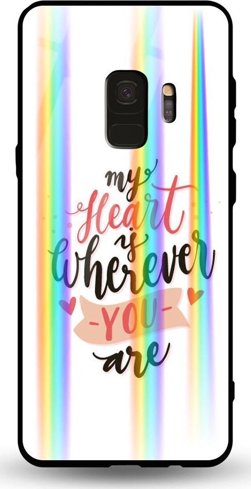 Mojworld Etui na Samsung S9 - Rainbow Case - My heart is wherewer u are 1