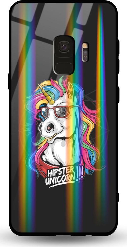 Mojworld Etui na Samsung S9 - Rainbow Case - Hipster Unicorn 1