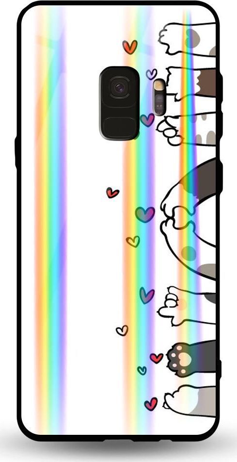 Mojworld Etui na Samsung S9 - Rainbow Case - Cat's love feet 1