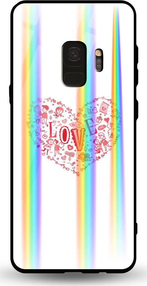Mojworld Etui na Samsung S9 - Rainbow Case - Heart of love 1