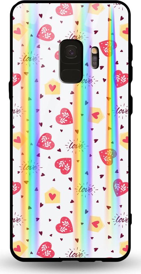 Mojworld Etui na Samsung S9 - Rainbow Case - Lovely hearts 1