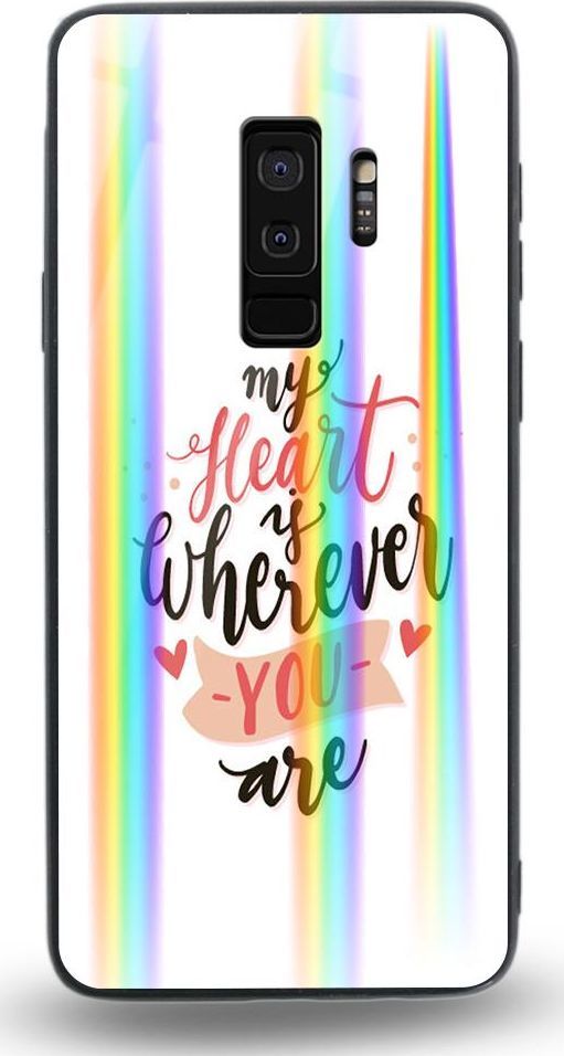 Mojworld Etui na Samsung S9 Plus - Rainbow Case - My heart is wherewer u are 1