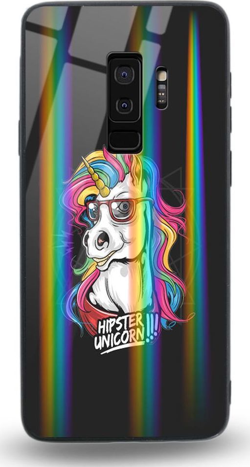 Mojworld Etui na Samsung S9 Plus - Rainbow Case - Hipster Unicorn 1