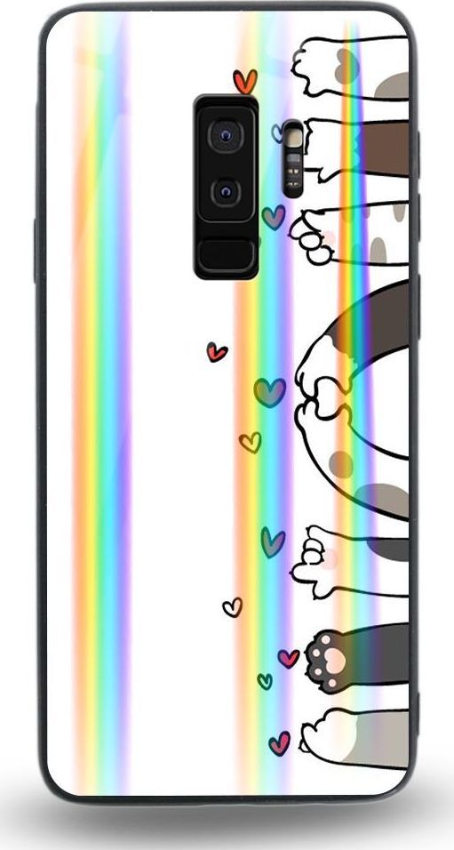 Mojworld Etui na Samsung S9 Plus - Rainbow Case - Cat's love feet 1