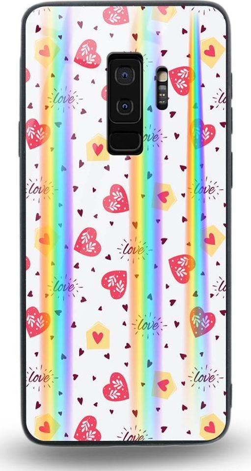 Mojworld Etui na Samsung S9 Plus - Rainbow Case - Lovely hearts 1