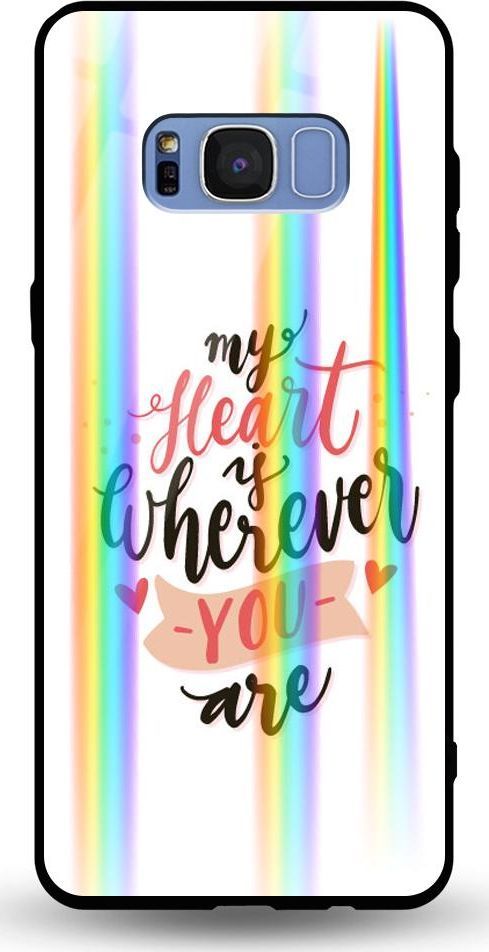 Mojworld Etui na Samsung S8 Plus - Rainbow Case - My heart is wherewer u are 1