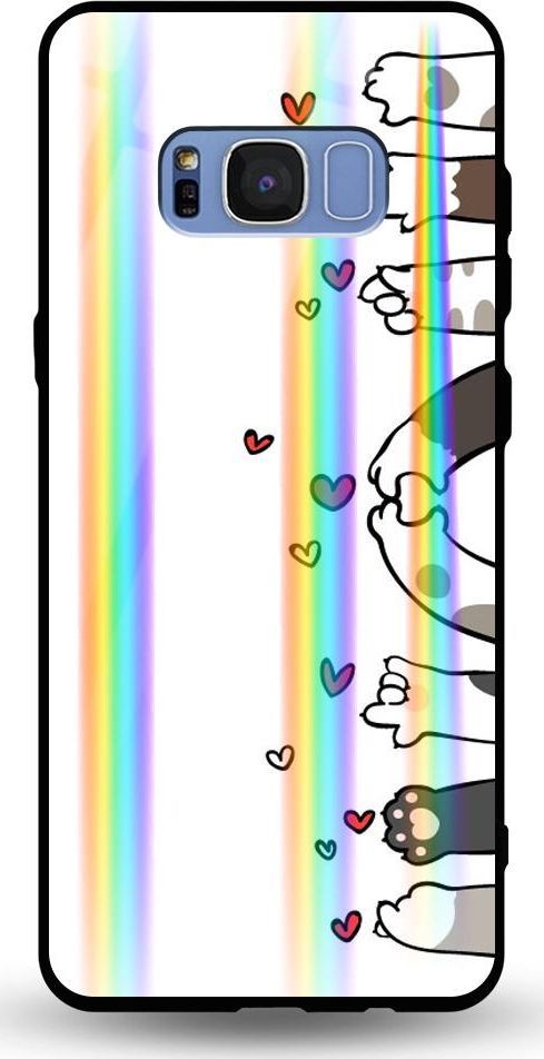 Mojworld Etui na Samsung S8 Plus - Rainbow Case - Cat's love feet 1