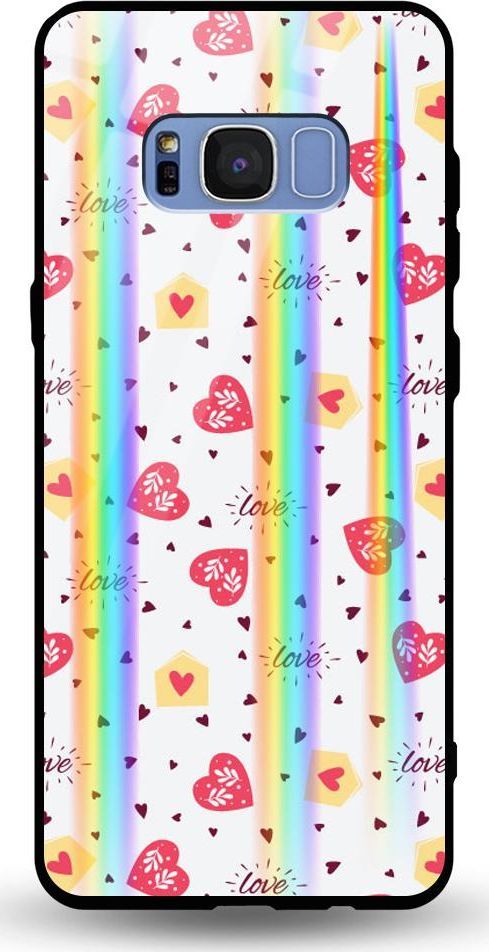 Mojworld Etui na Samsung S8 Plus - Rainbow Case - Lovely hearts 1