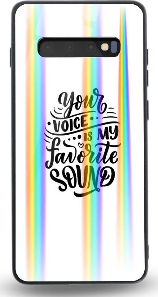 Mojworld Etui na Samsung S10E - Rainbow Case - Your voice is my favorite sound 1