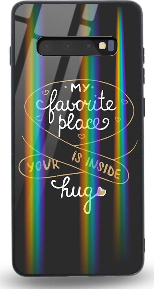 Mojworld Etui na Samsung S10E - Rainbow Case - My favorite place is inside ur hug 1
