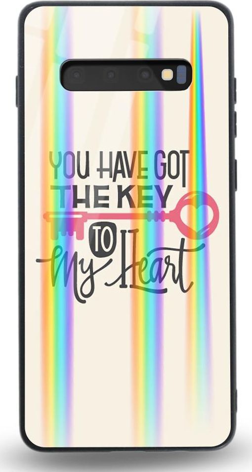 Mojworld Etui na Samsung S10E - Rainbow Case - U have got the key to my Heart 1
