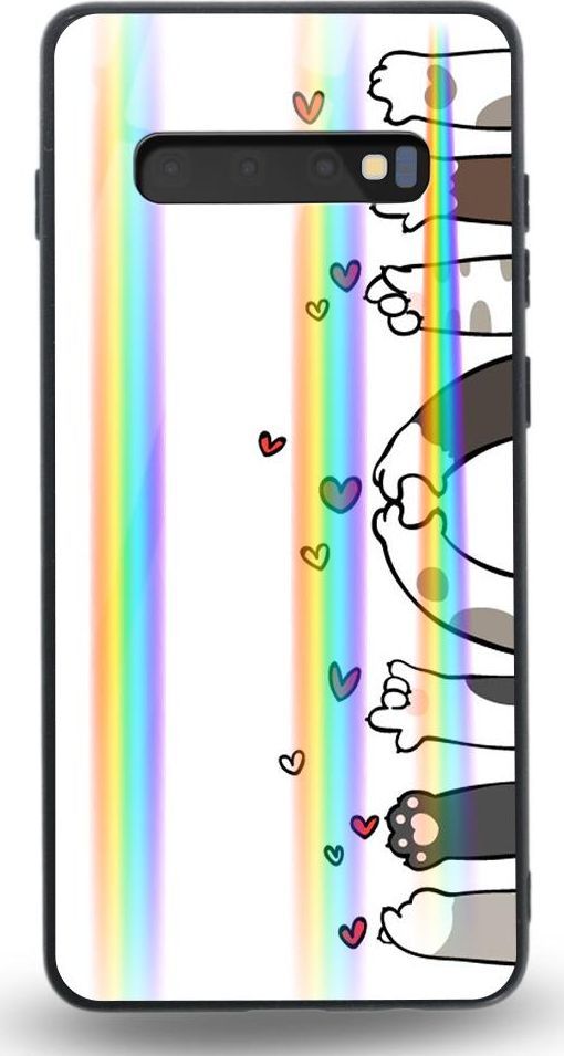 Mojworld Etui na Samsung S10 - Rainbow Case - Cat's love feet 1