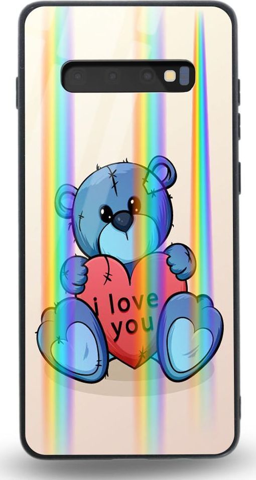 Mojworld Etui na Samsung S10 - Rainbow Case - I love You Bear 1