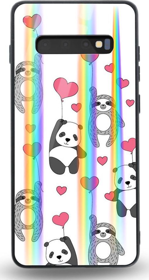 Mojworld Etui na Samsung S10Plus - Rainbow Case - Love Panda 1