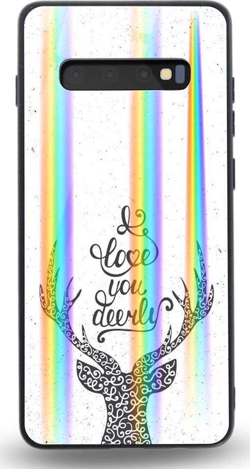 Mojworld Etui na Samsung S10Plus - Rainbow Case - Love You deerly 1