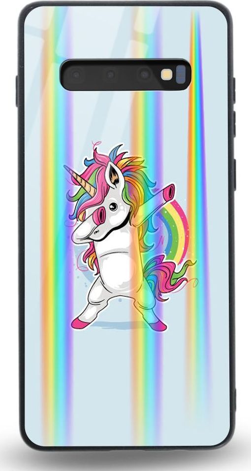 Mojworld Etui na Samsung S10Plus - Rainbow Case - Lovely Unicorn 1