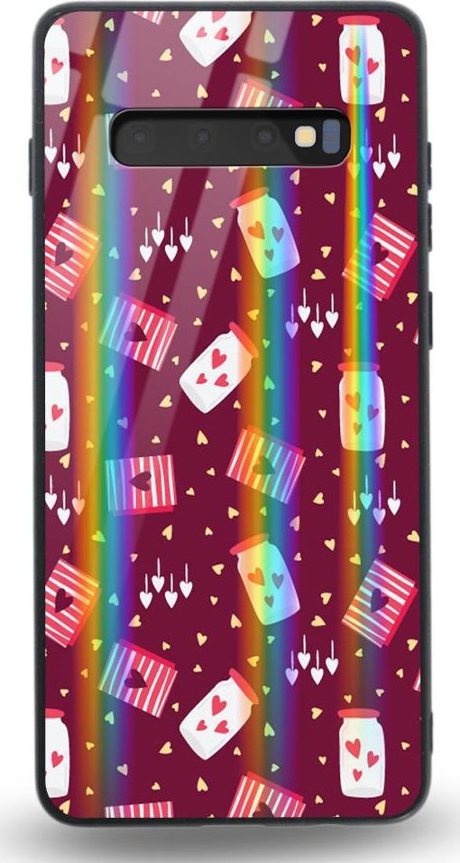 Mojworld Etui na Samsung S10Plus - Rainbow Case - Jar of love 1