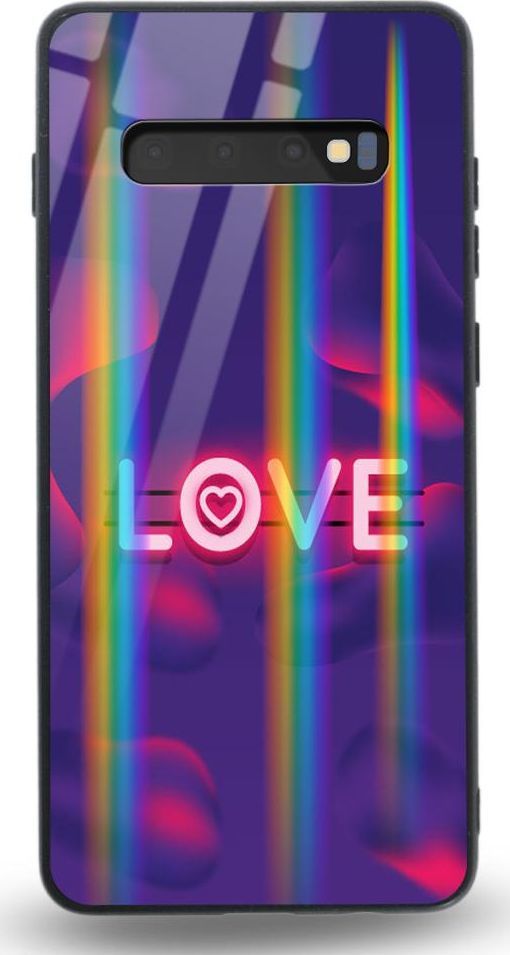 Mojworld Etui na Samsung S10Plus - Rainbow Case - Neon love 1