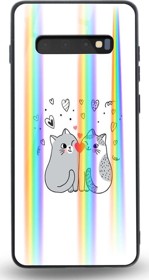 Mojworld Etui na Samsung S10Plus - Rainbow Case - Lovely Cats 1