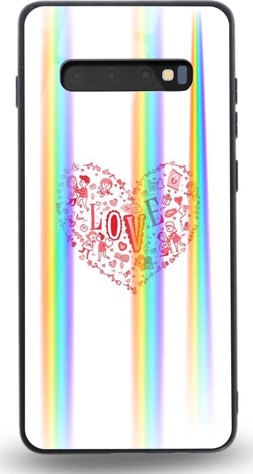 Mojworld Etui na Samsung S10Plus - Rainbow Case - Heart of love 1