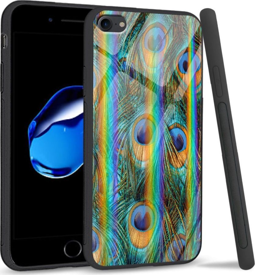 Mojworld Etui na Apple iPhone 7 / 8 - Rainbow Series - Peacock Feather Bunch 1