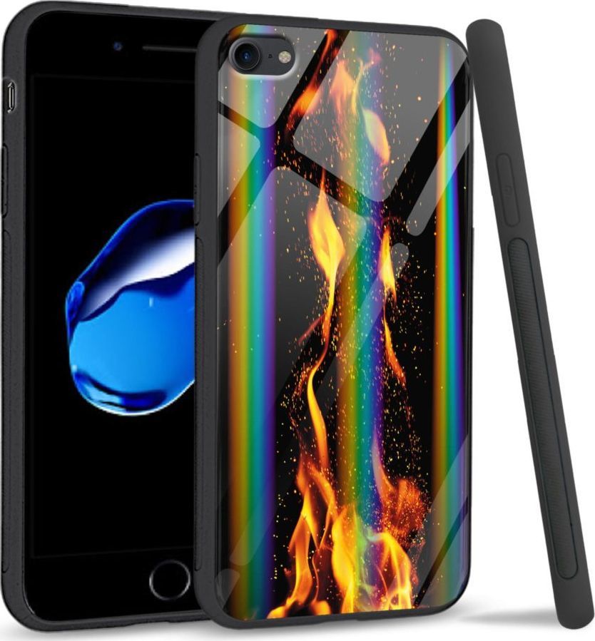Mojworld Etui na Apple iPhone 7 / 8 - Rainbow Series - Crackling Fire 1