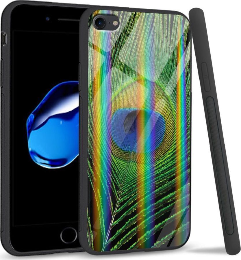 Mojworld Etui na Apple iPhone 7 / 8 - Rainbow Series - Peacock Feather 1