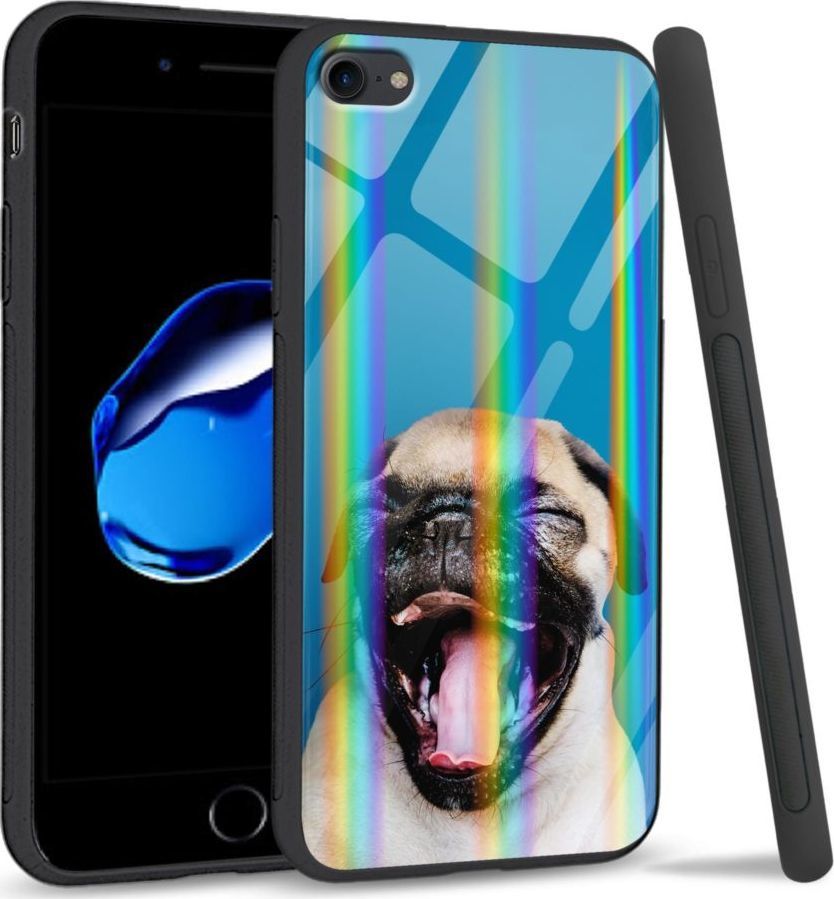 Mojworld Etui na Apple iPhone 7 / 8 - Rainbow Series - Pug 1