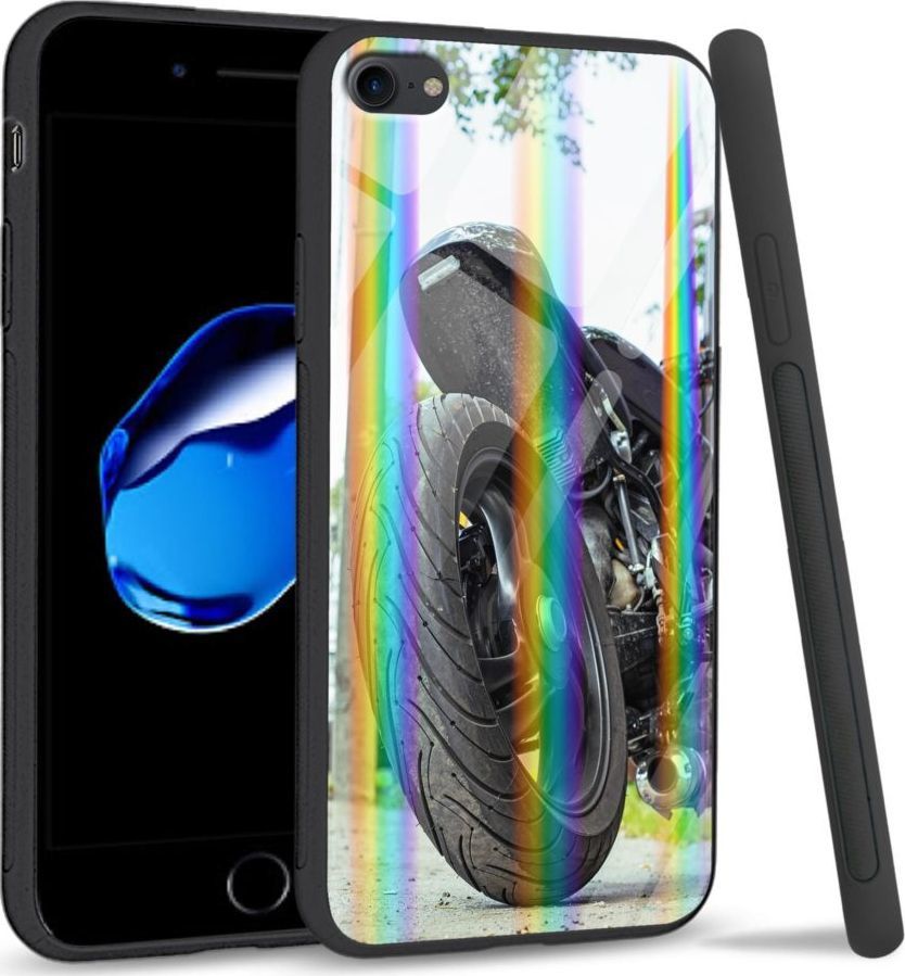 Mojworld Etui na Apple iPhone 7 / 8 - Rainbow Series - Bike Tyre 1