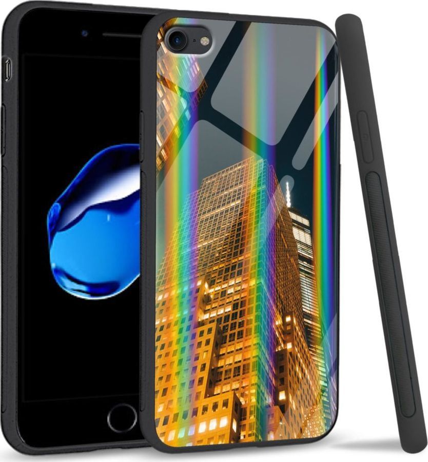 Mojworld Etui na Apple iPhone 7 / 8 - Rainbow Series - Night building 1