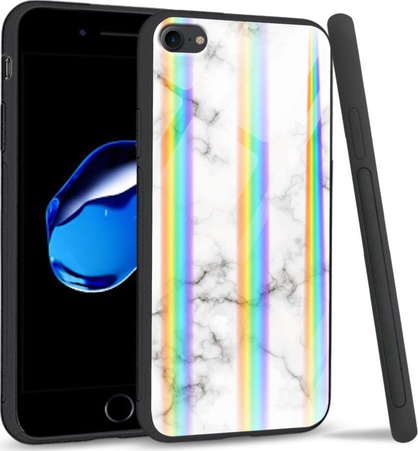Mojworld Etui na Apple iPhone 7 / 8 - Rainbow Series - White granite 1