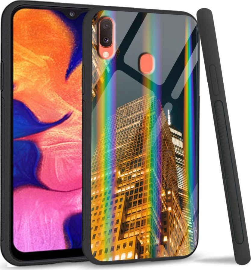 Mojworld Etui na telefon Samsung A40 Rainbow Night building 1