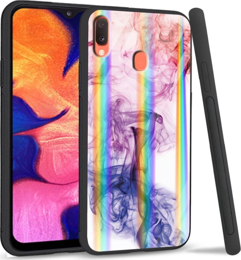 Mojworld Etui na telefon Samsung A40 Rainbow Smoke abstract 1