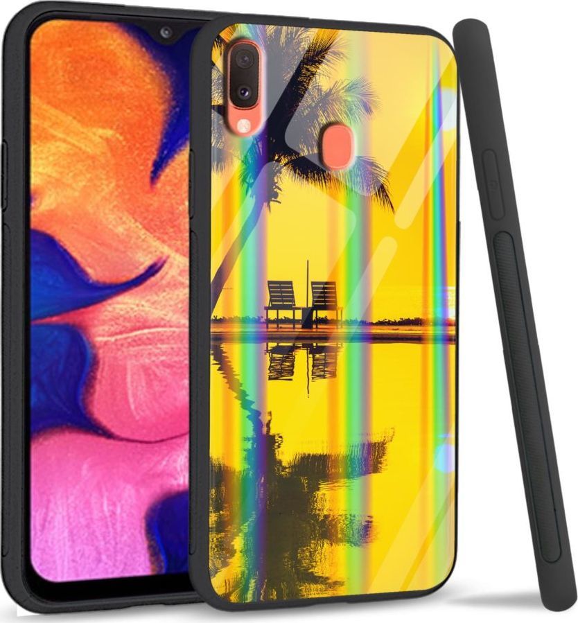 Mojworld Etui na telefon Samsung A40 Rainbow Yellow sunset 1