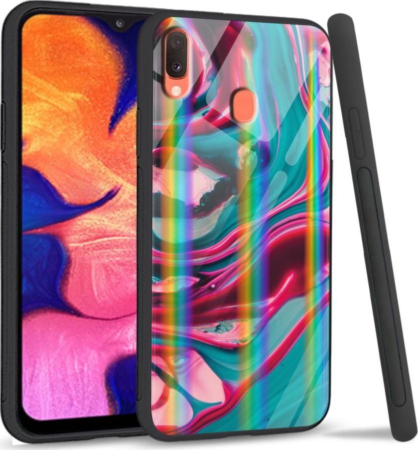 Mojworld Etui na telefon Samsung A40 Rainbow Water color abstract 1